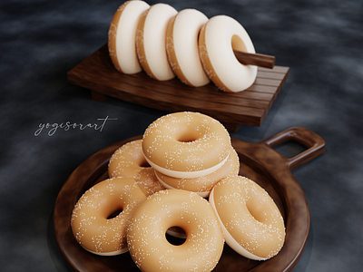 3d illustration donuts object