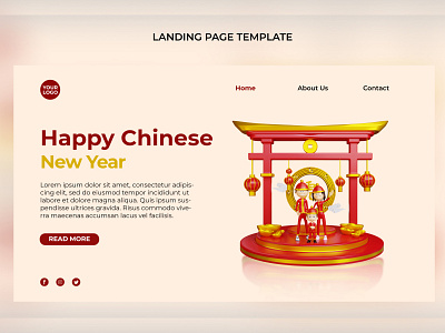 3D Chinese New Year Landing Page Template internet