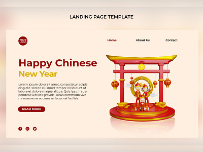 3D Chinese New Year Landing Page Template