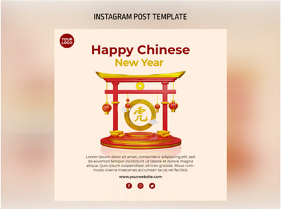 3D Chinese New Year Instagram Post Template