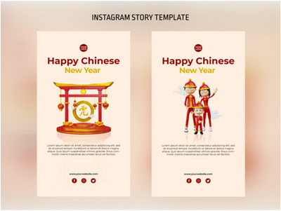 3D Chinese New Year Instagram Story Template post