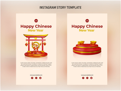 3D Chinese New Year Instagram Story Template post