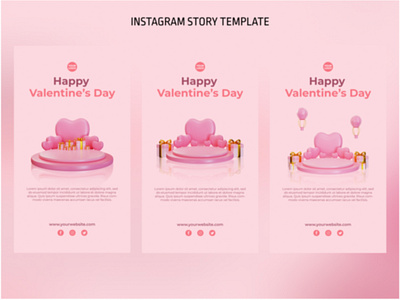 3D Podium Valentine Instagram Story Template