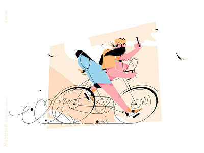 Cyclist on bicycle illustration