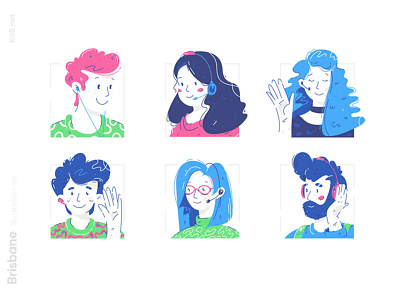 People on video conference illustration
