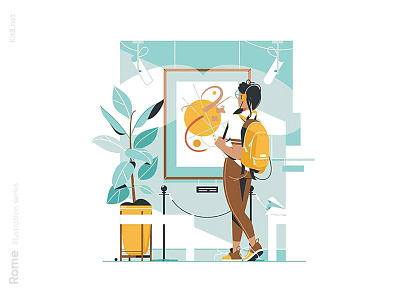 Woman Visit Gallery Illustration By Kit8 On Dribbble