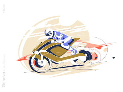 Racing motorcycle illustration