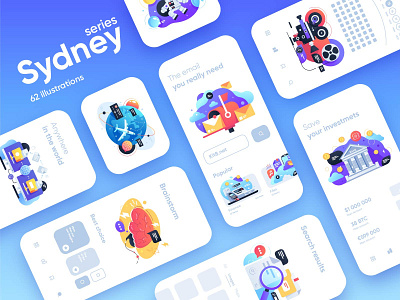 Sydney illustration series app character cinema collection data design dusiness finance flat illustration interface kit8 mobile money science series transport ui vector web