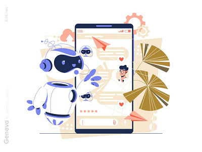 Chatbot helper customer illustration