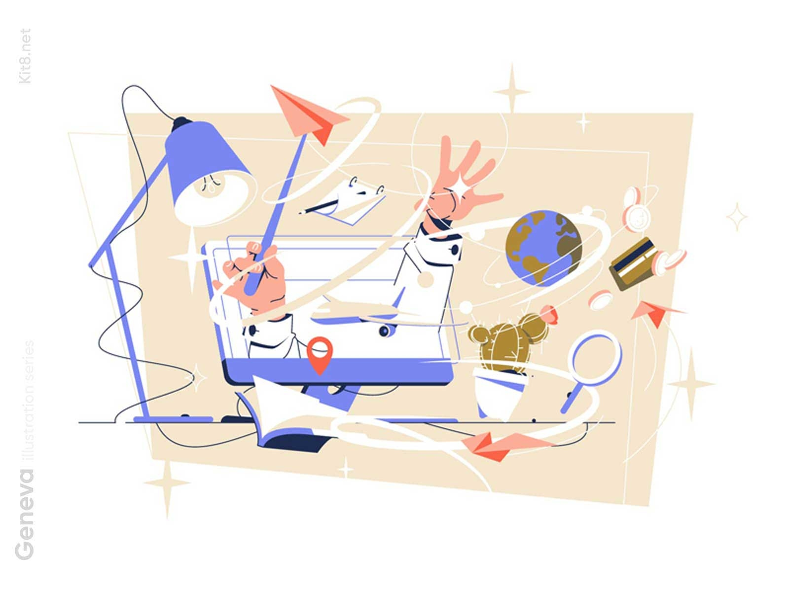 Character make magic illustration