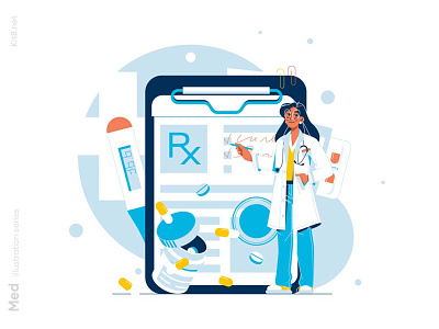 Doctor writing prescription illustration