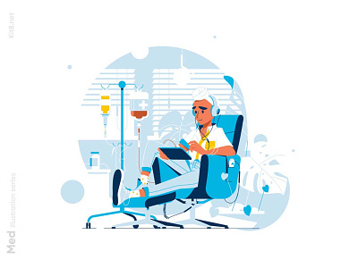 Patient suffer from cancer disease illustration cancer character disease flat illustration kit8 patient suffer vector