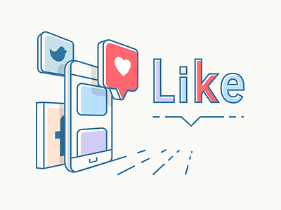 Like actor bubble flat heart illustration kit8 like line phone social media ui ux