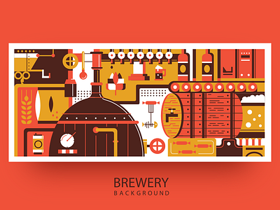 Brewery abstract alcohol background beer beverage brewery flat illustration kit8 production pub vector