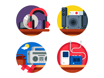 Audio device audio device electronic equipment flat illustration kit8 multimedia sound vector