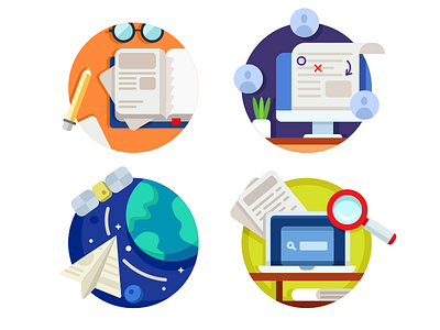 Articles icons article blog content flat illustration information internet kit8 media online text vector