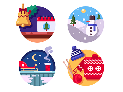 Christmas holidays icons