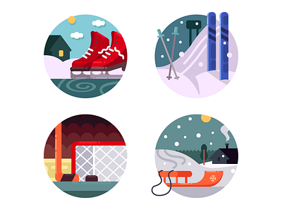 Winter sports icons