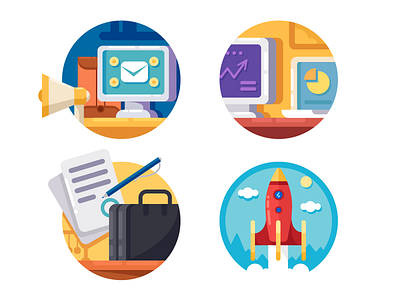 Business set icons business document finance flat idea illustration information kit8 vector web