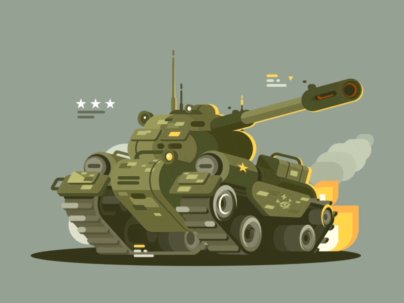 Tank battle animation after effects animation battle drive fire flat gif kit8 tank war weapon