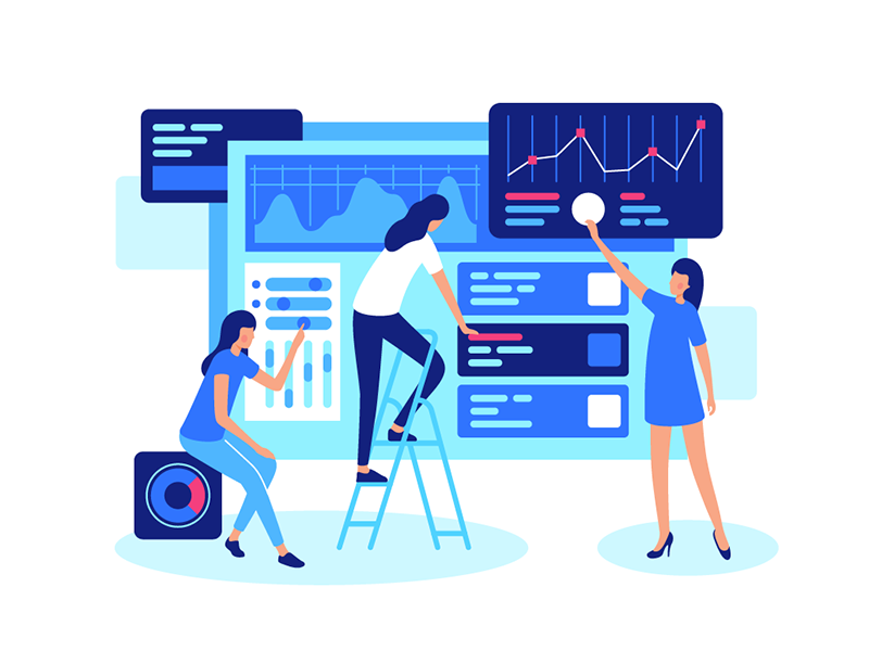 Online teamwork corporate work working concept marketing teamwork online kit8 flat vector illustration