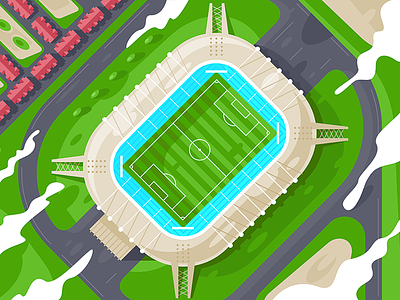 Stadium from height building field flat football height illustration kit8 sport stadium vector wrestling