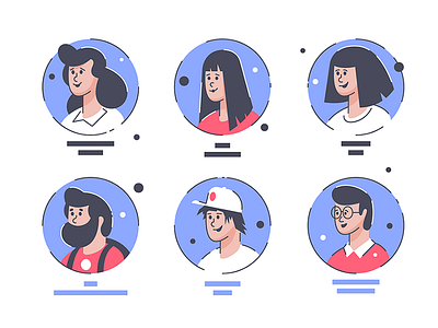 Avatars avatars collection flat happy icons illustration kit8 man symbols vector woman