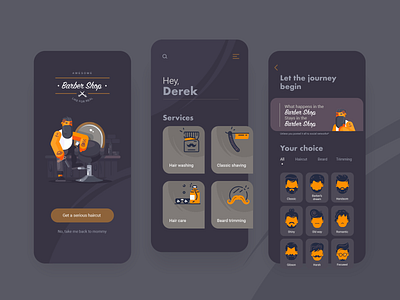 Barber shop mobile app concept