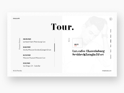 Music group-Tour music ui ux web web site