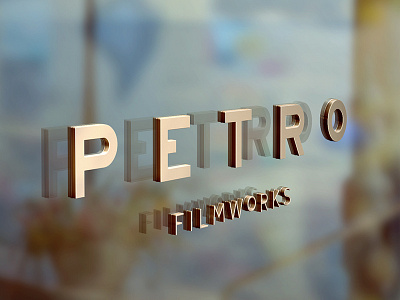 Signage for Petro Filmworks brand identity design font graphic design logo design logomark signage type typography vector