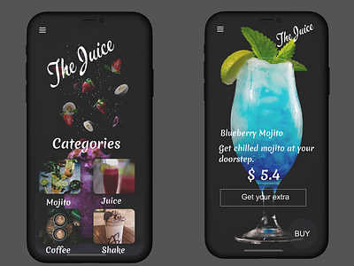 The Juice - The online drinks app UI