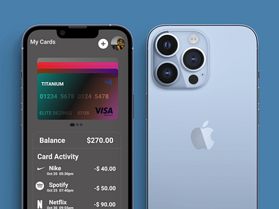 Credit card Payment app UI app apple branding design illustration ios ui ux vector