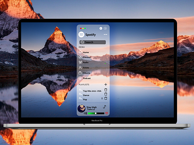 Spotify Side Navigation Bar UI Device:- MacBook Pro 16 inch