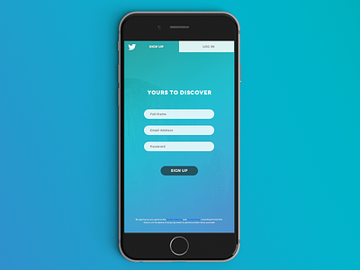Daily UI # 1 - Twitter Sign Up Form dailydesign design redesign twitter ui