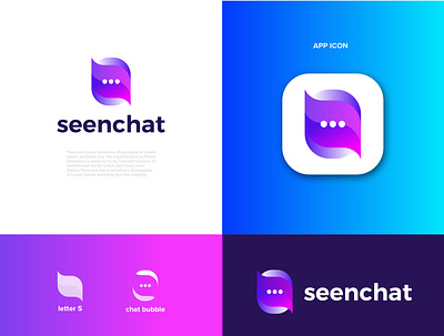 Modern letter logo for Seenchat. app app icon brand identiy branding design graphic design icon letter logo logo logoideas logowork modern logo