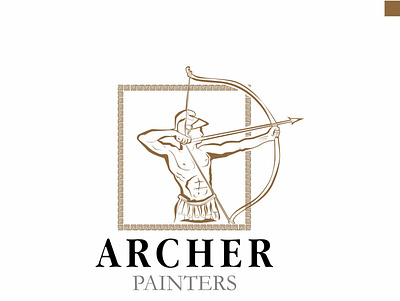 archer painter logo design icon illustration logo