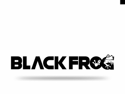 black frog logo negative design