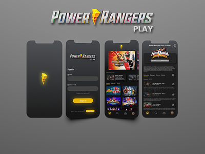 Power Rangers Play - Streaming App app design mobile mockup power rangers power rangers play streaming streaming app ui ux
