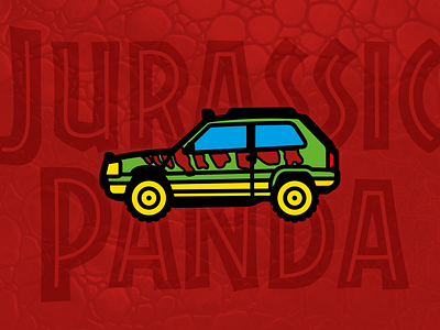 Jurassic Panda car dinosaur enamel pin graphicdesign illustration jurassic park logo movie panda