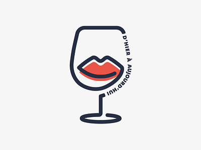 D'Hier à Aujourd'hui beauty france illustration logo logotype vector wine wine bar wine branding wine glass winery