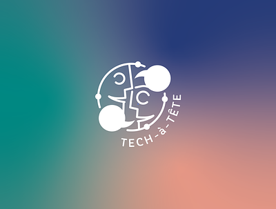Tech-à-Tête design dégradé elearning faces gradient graphicdesign learning learning platform logo logotype speech bubble vector