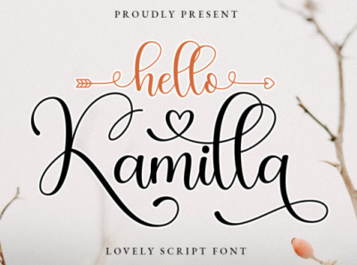 Hello Kamilla Font design fontdesign fonts handmade illustration logo newfont tranding typography ui