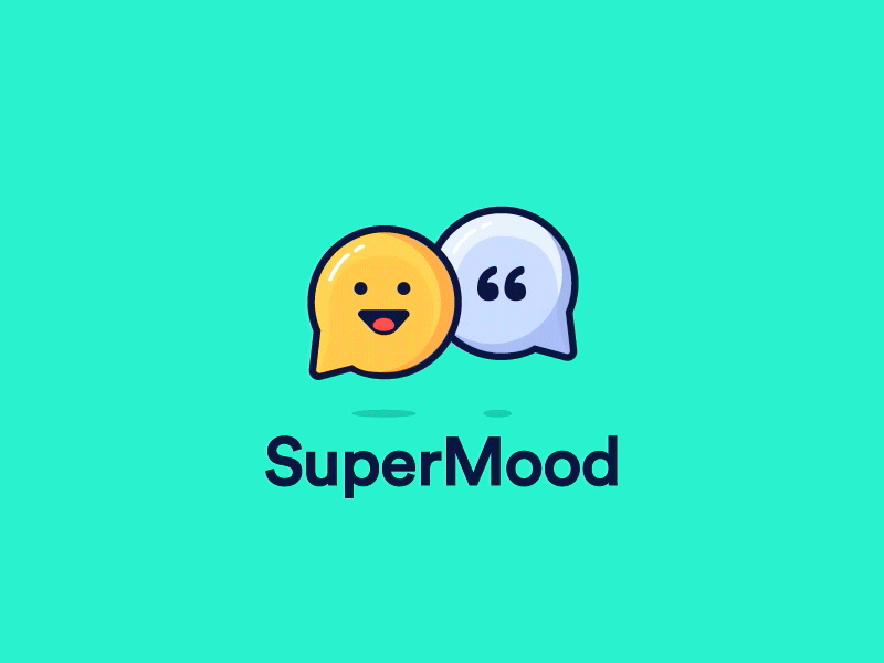 Supermood Logo animation branding emoji friendly fun logo start up