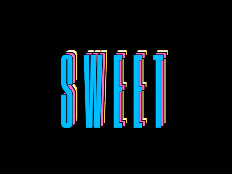 Sweet 80s animation colorful type typography