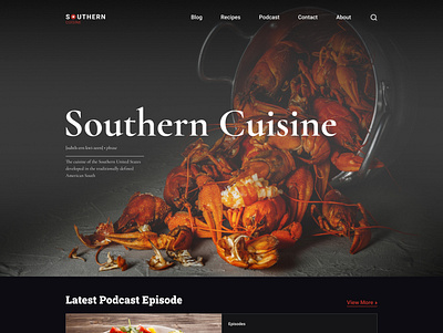 Southern cuisine design graphic design webdesign wordpress