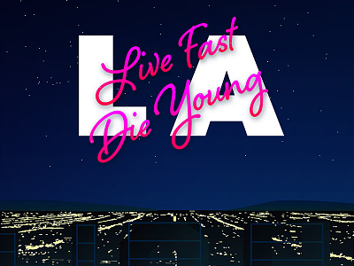Live Fast Die Young gradient illustration typography wip