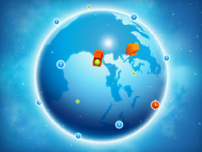 Trip around the globe game microsite web