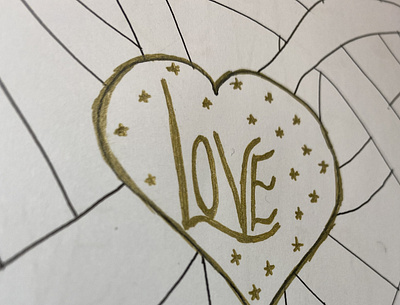 Gold love creativity drawing freestyle love pen shapes