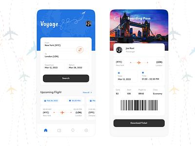 Flight Booking App flight booking app graphic design journey ticket booking trip ui