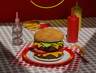 Fast Food 3d blender design food illustration modeling